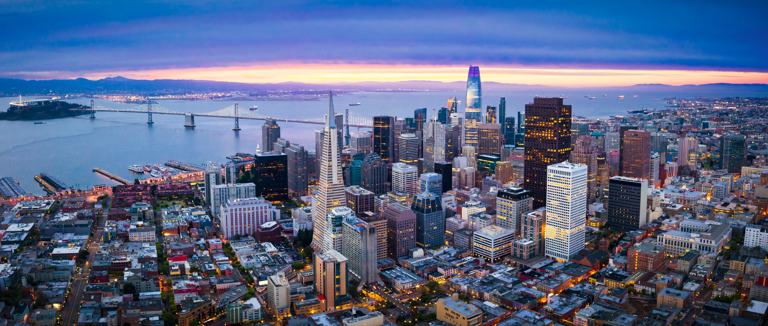 Aerial View of San Francisco Skyline at Sunrise | Rexel